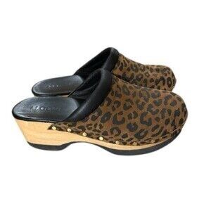 M. Gemi Greta leopard slip on clogs